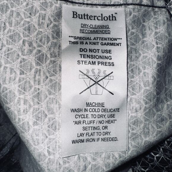 Buttercloth Shirt Men LG Robert Herjavec Geometric Aviation Flip Cuff Blue Plane - Picture 7 of 8